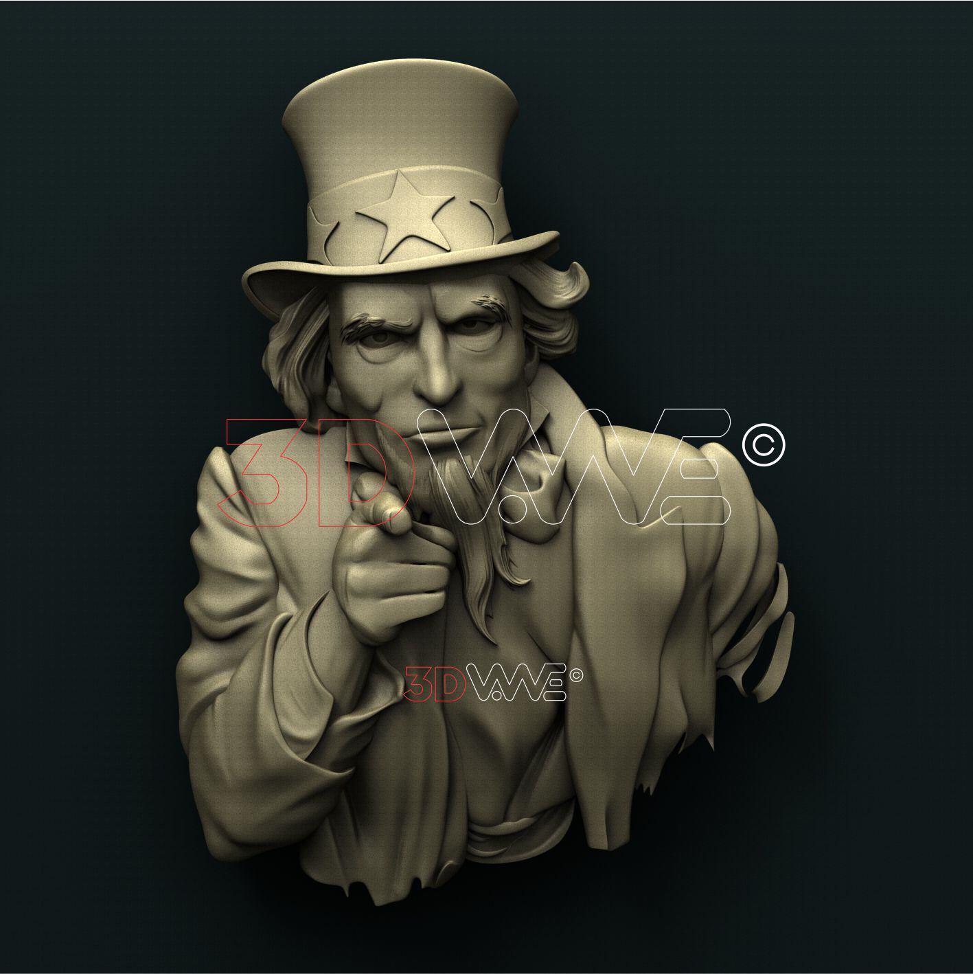 UNCLE SAM 3D STL 3DWave