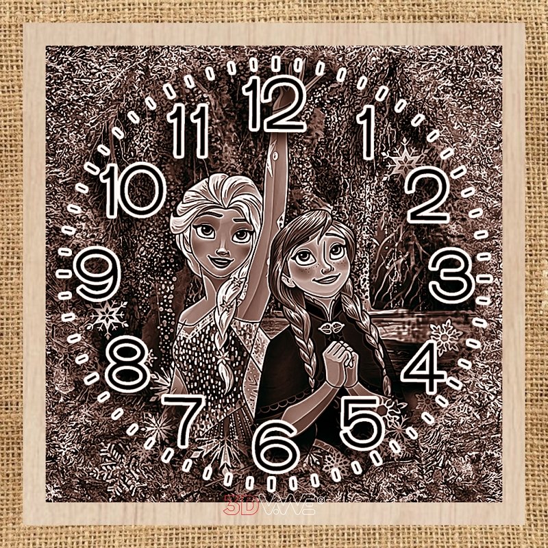 UNDINE CLOCK pyroprinter & laser-ready files 3DWave.us