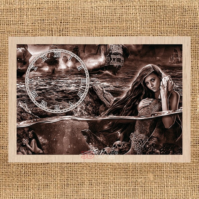 UNDINE CLOCK pyroprinter & laser-ready files 3DWave.us