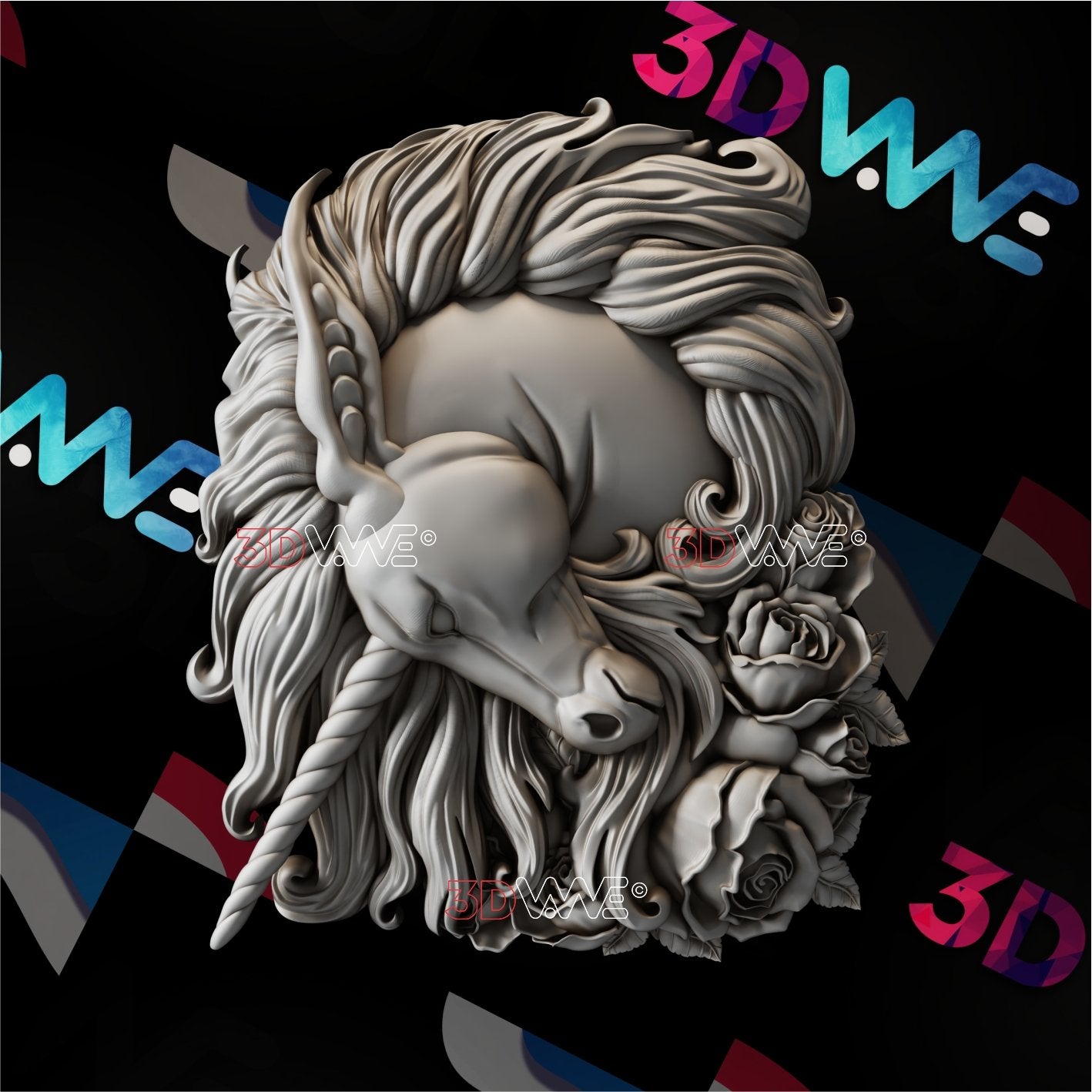UNICORN 3d stl 3DWave.us