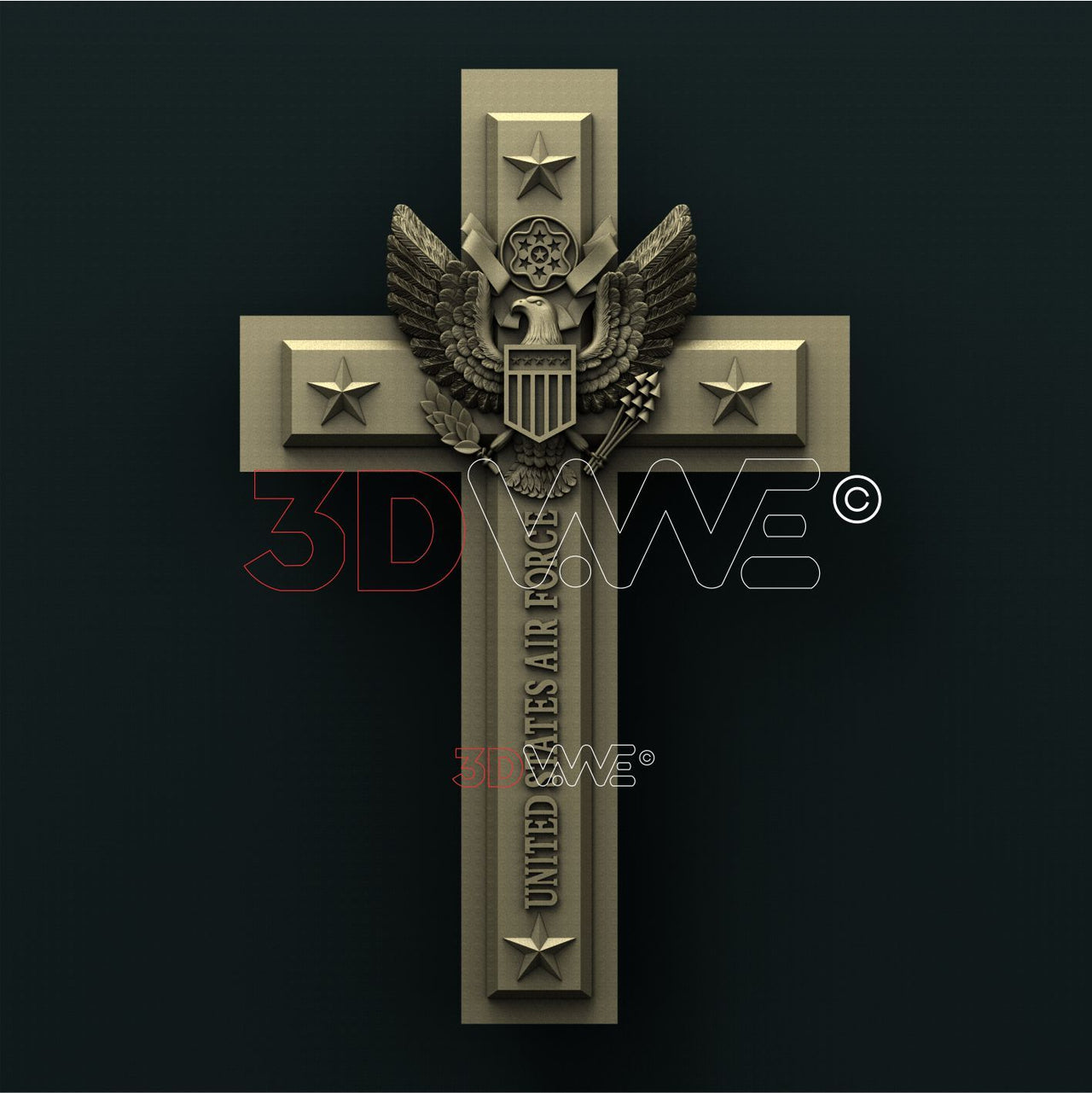 US AIR FORCE CROSS 3D STL 3DWave