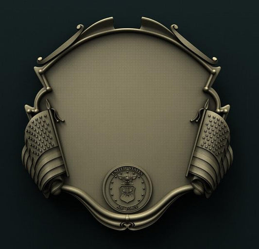 US AIR FORCE PLAQUE 3D STL 3DWave