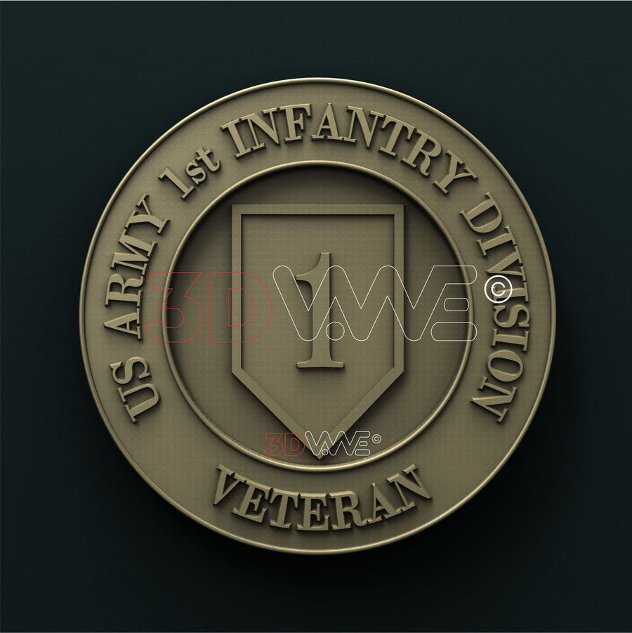 US ARMY 1st INFANTRY DIVISION VETERAN 3D STL 3DWave