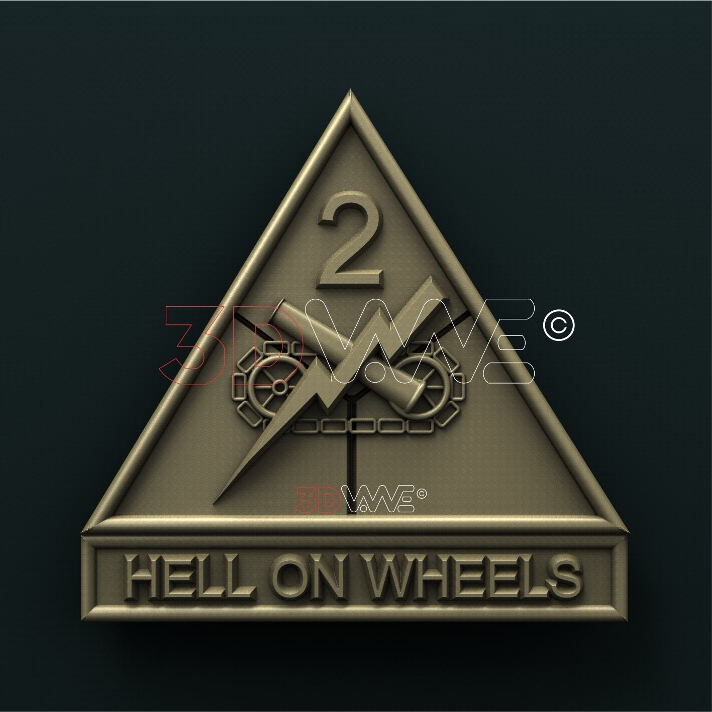 US ARMY, 2nd ARMORED DIVISION 3D STL 3DWave