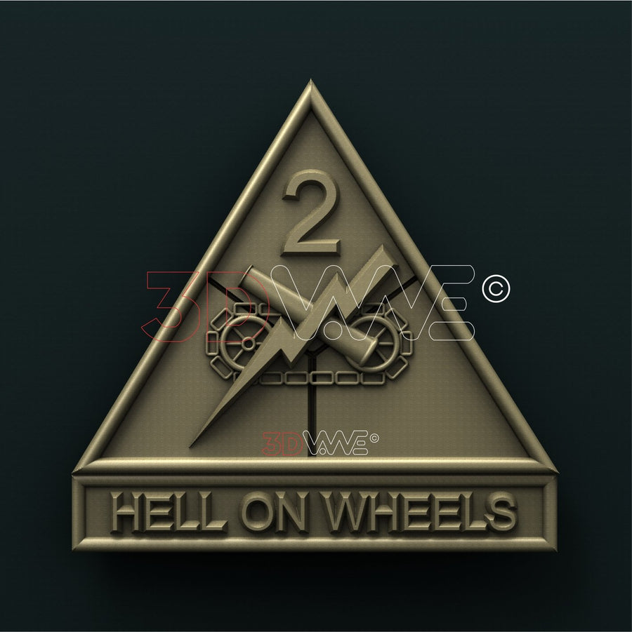 US ARMY, 2nd ARMORED DIVISION 3D STL 3DWave