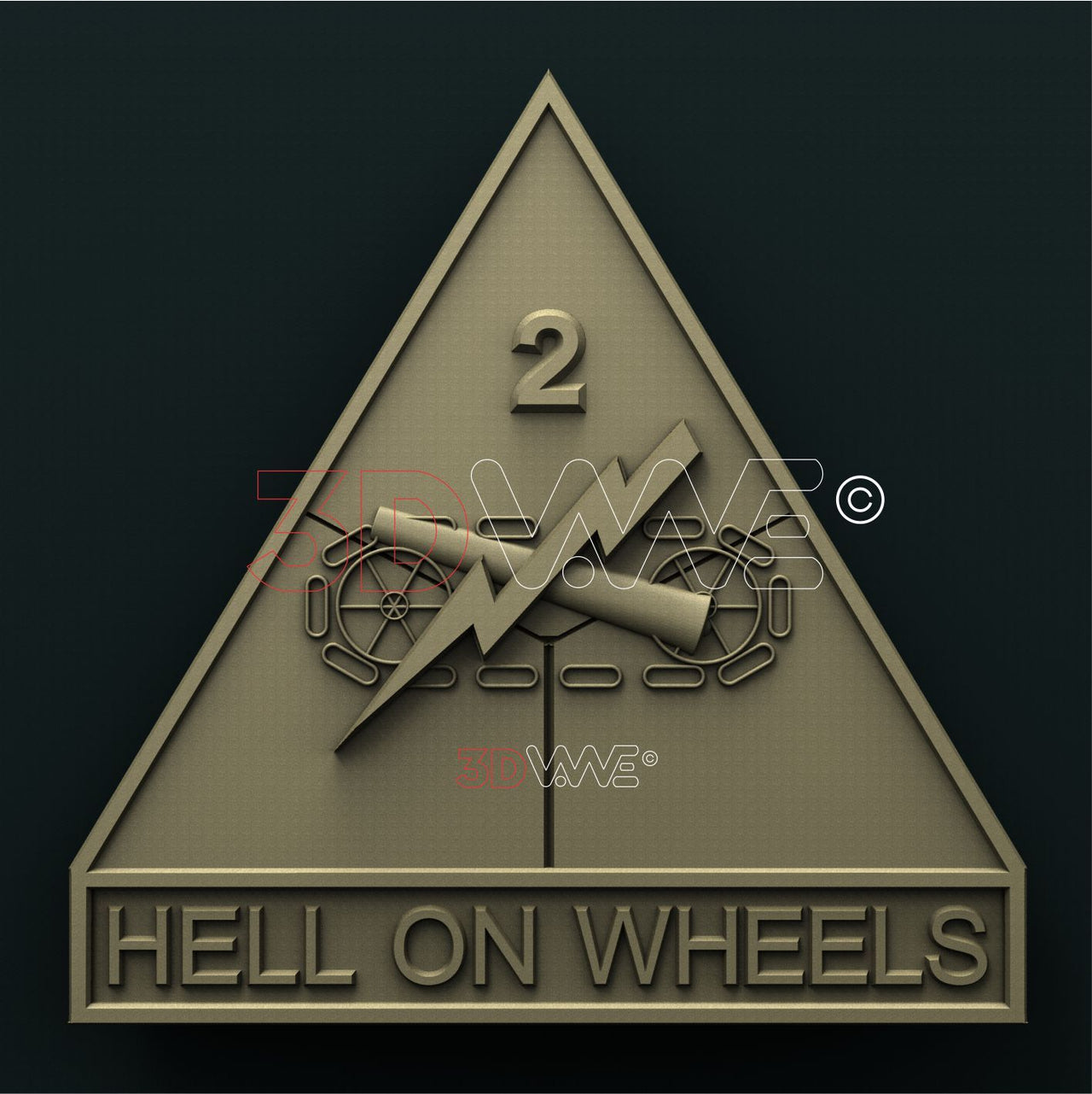 US ARMY 2nd ARMORED DIVISION 3D STL 3DWave