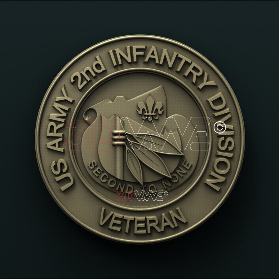 US ARMY 2nd INFANTRY DIVISION 3D STL 3DWave