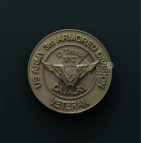 US ARMY 3d ARMORED DIVISION VETERAN 3D STL 3DWave