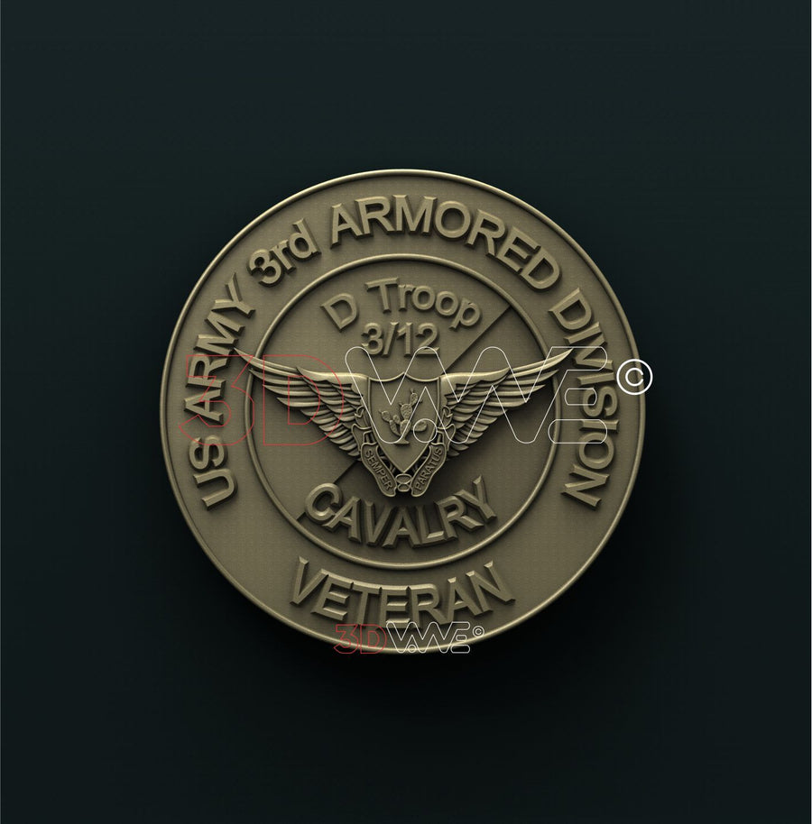 US ARMY 3d ARMORED DIVISION VETERAN 3D STL 3DWave