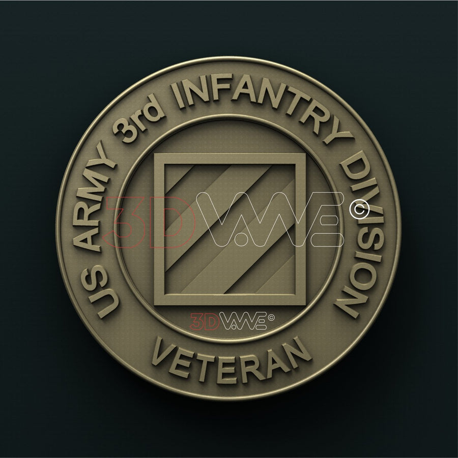 US ARMY, 3rd INFANTRY DIVISION VETERAN 3D STL 3DWave