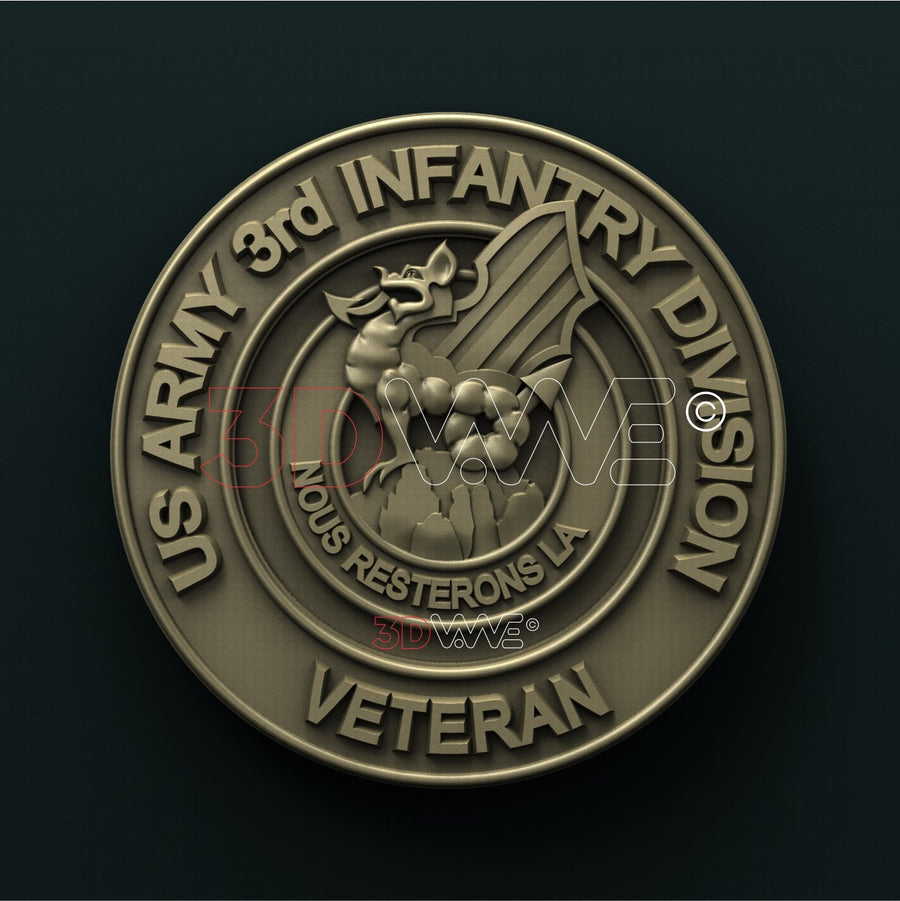 US ARMY, 3rd INFANTRY DIVISION VETERAN 3D STL 3DWave