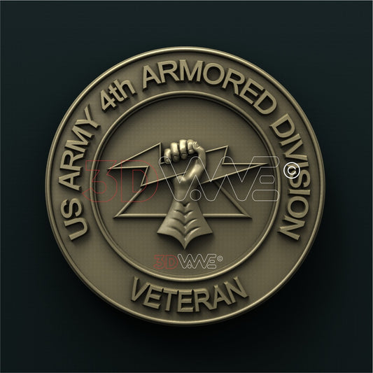 US ARMY 4th ARMORED DIVISION 3D STL 3DWave
