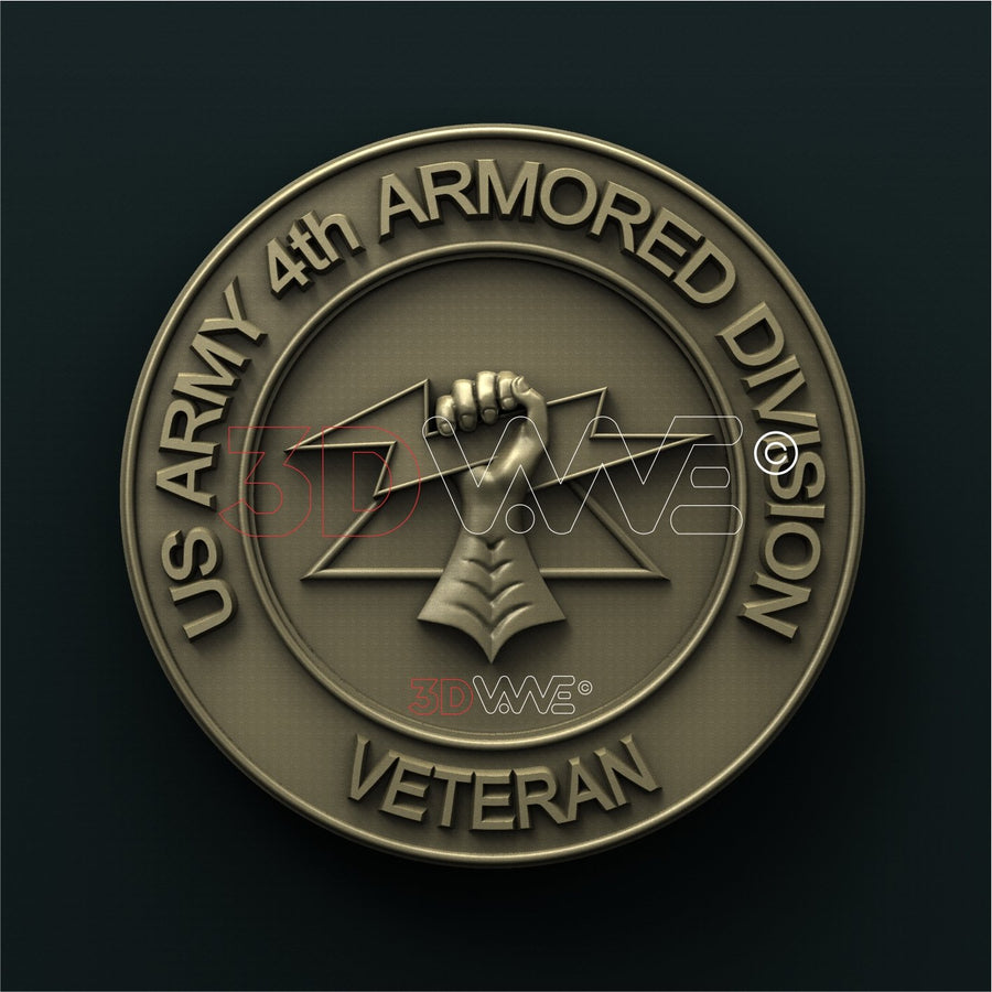 US ARMY 4th ARMORED DIVISION 3D STL 3DWave