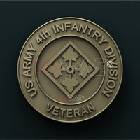 Thumbnail for US ARMY, 4th INFANTRY DIVISION VETERAN 3D STL 3DWave
