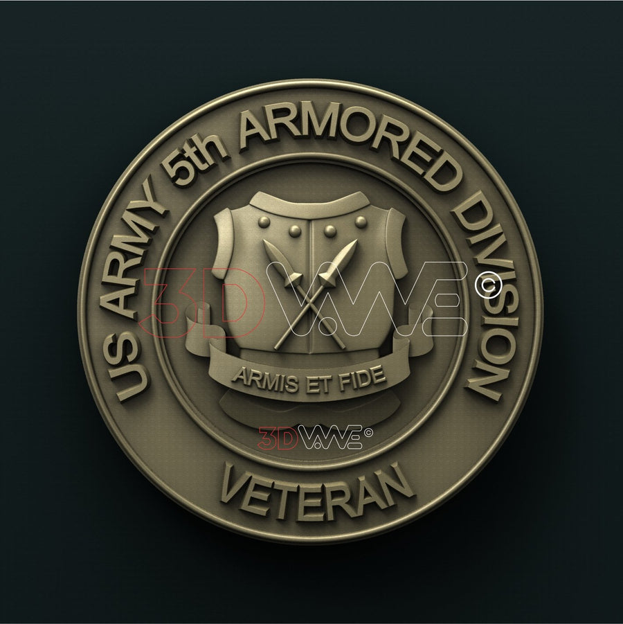 US ARMY 5th ARMORED DIVISION 3D STL 3DWave