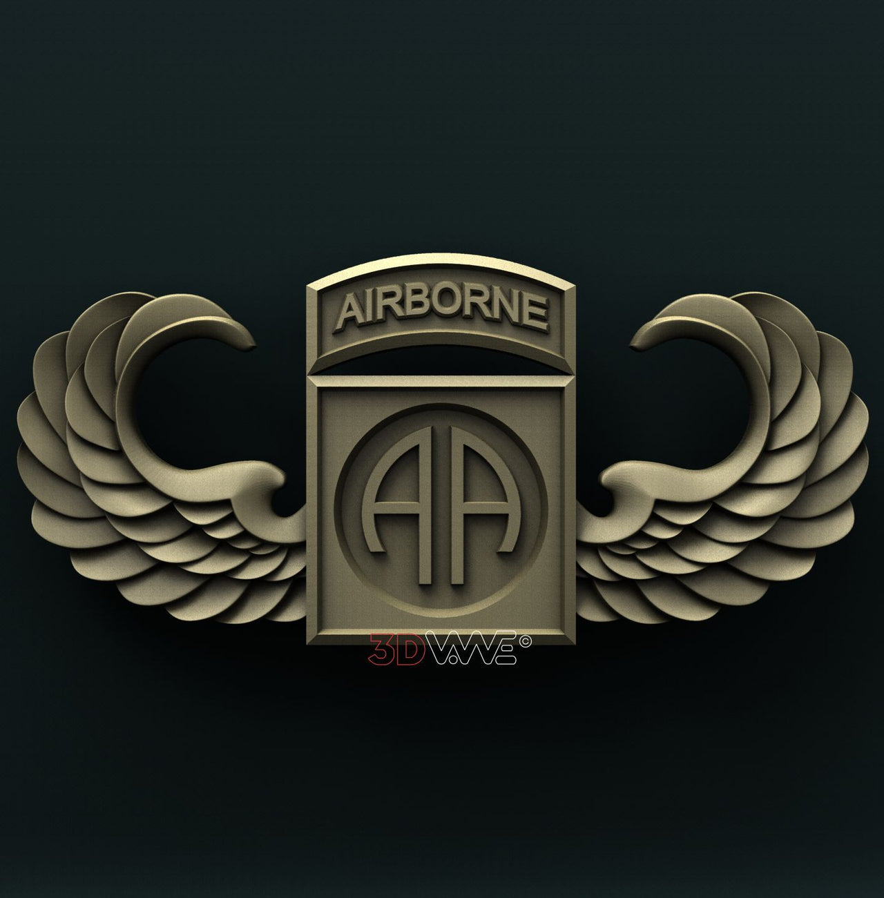 US ARMY 82nd AIRBORNE JUMP WINGS 3D STL 3DWave