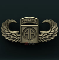 Thumbnail for US ARMY 82nd AIRBORNE JUMP WINGS 3D STL 3DWave