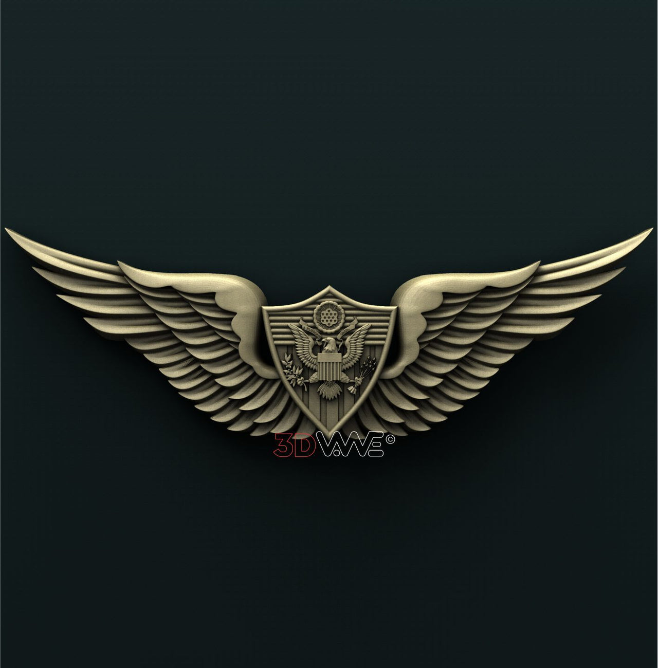 US ARMY AIRCREW BADGE 3D STL 3DWave