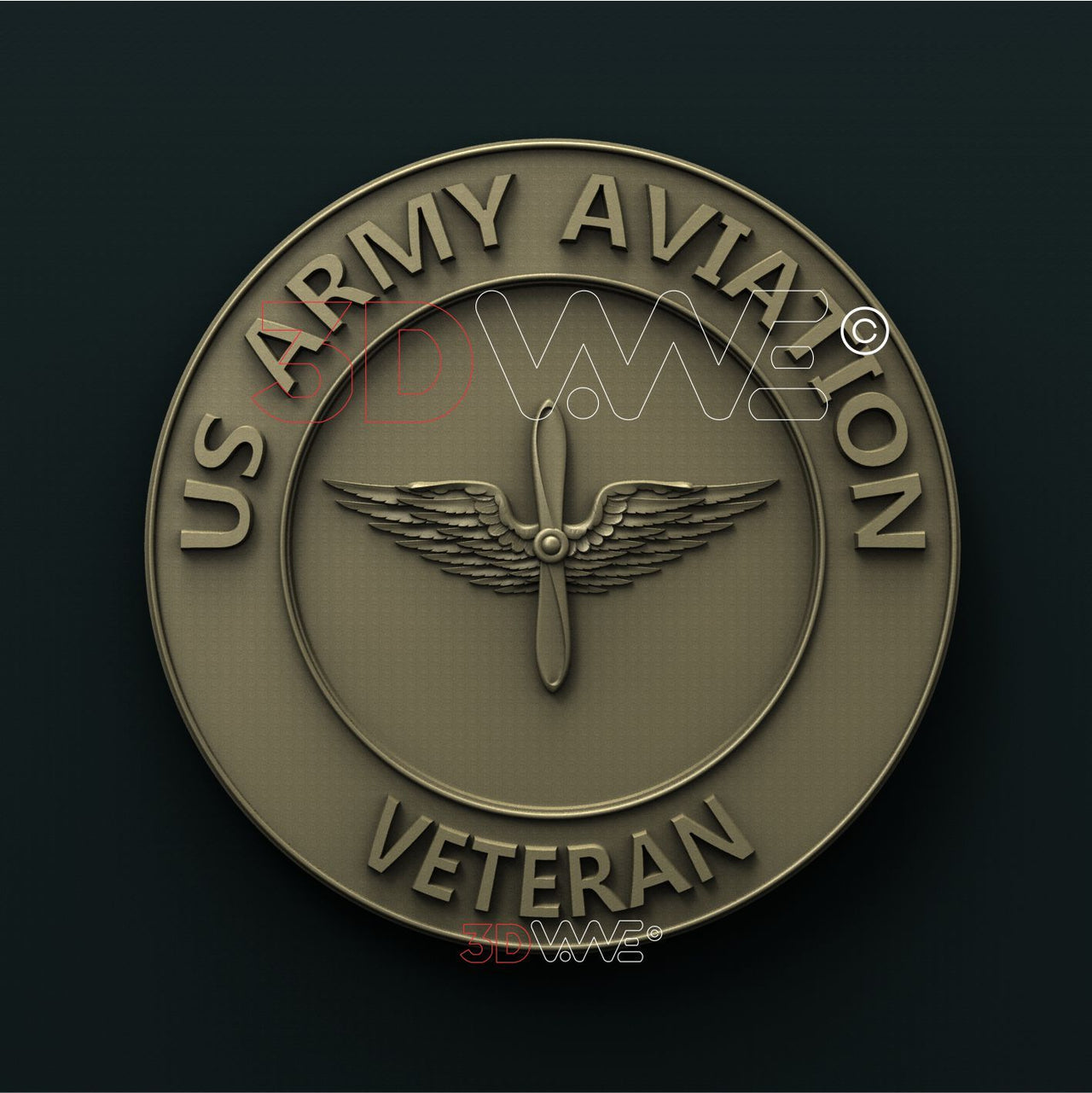 US ARMY AVIATION VETERAN 3D STL 3DWave