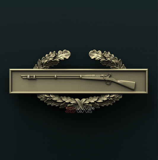 US ARMY COMBAT INFANTRY 1st AWARD BADGE 3D STL 3DWave