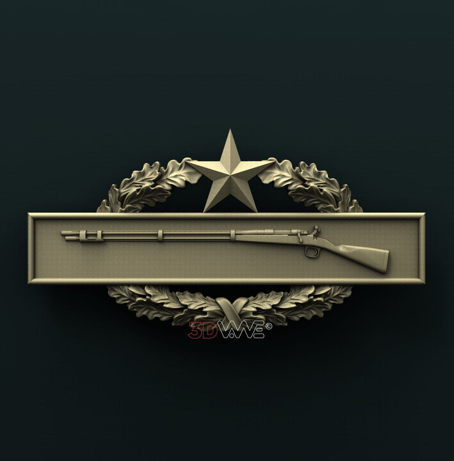 US ARMY COMBAT INFANTRY 2nd AWARD BADGE 3D STL 3DWave