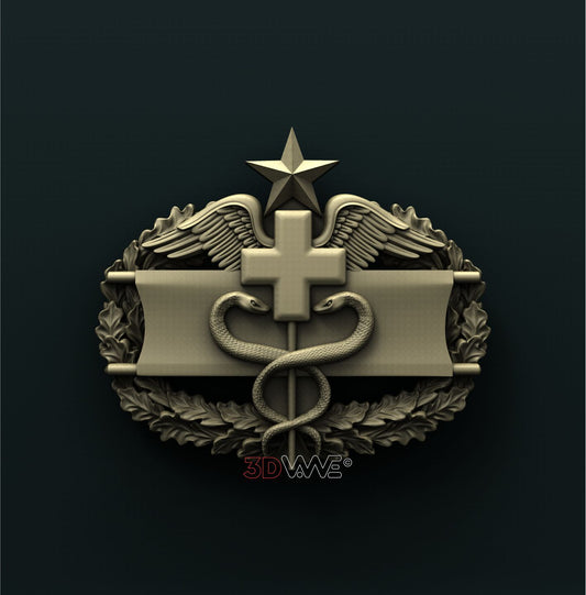 US ARMY COMBAT MEDICAL 2nd AWARD BADGE 3D STL 3DWave