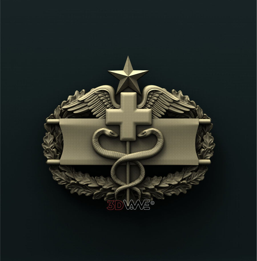 US ARMY COMBAT MEDICAL 2nd AWARD BADGE 3D STL 3DWave