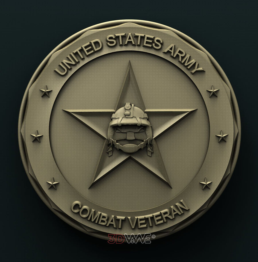 US ARMY COMBAT VETERAN 3D STL 3DWave