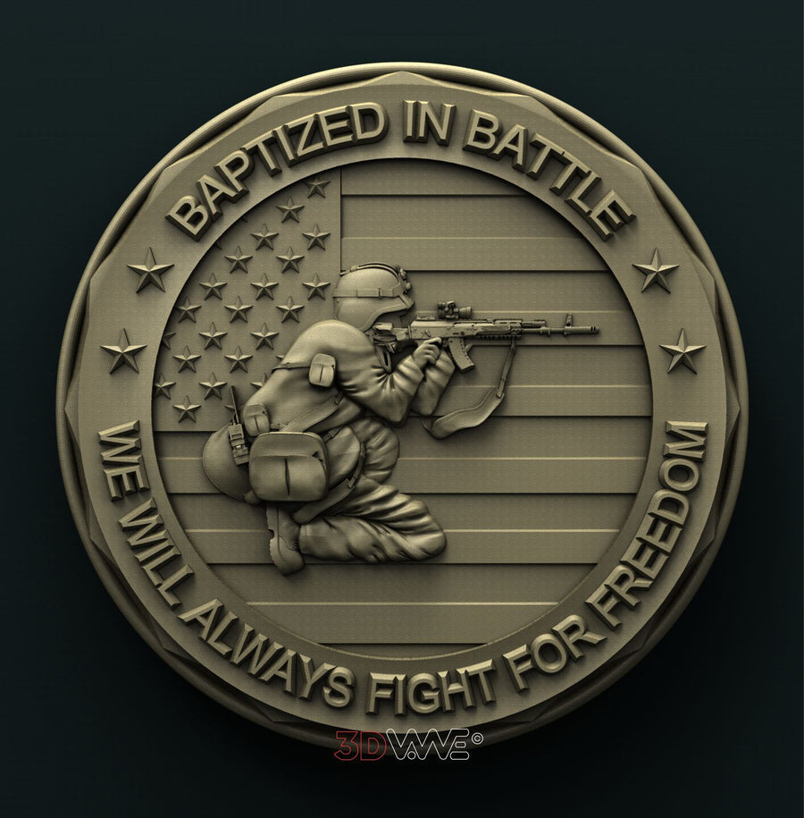 US ARMY COMBAT VETERAN 3D STL 3DWave
