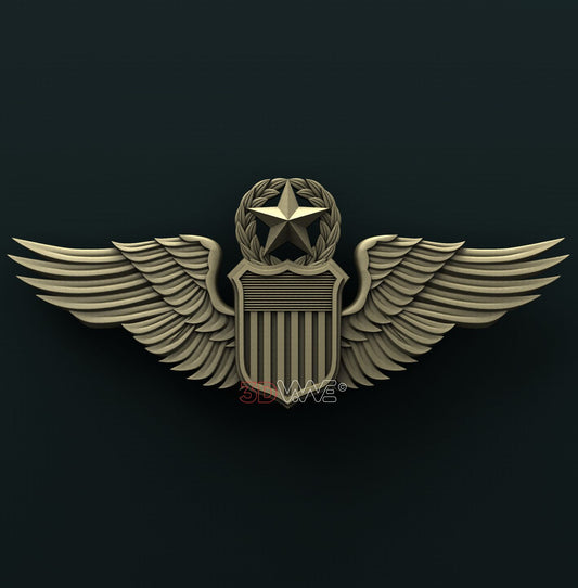 US ARMY COMMAND PILOT WINGS 3D STL 3DWave