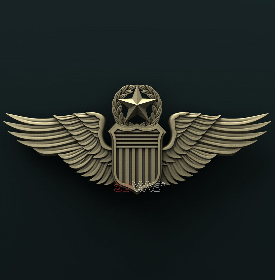 US ARMY COMMAND PILOT WINGS 3D STL 3DWave