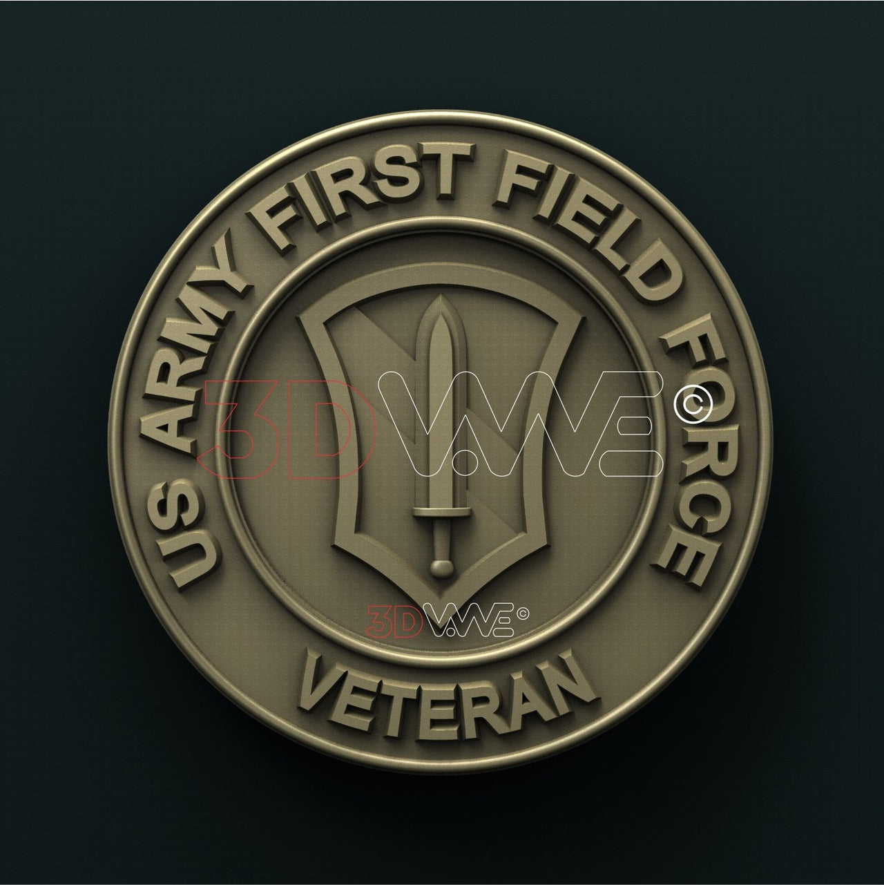 US ARMY, FIRST FIELD FORCE VETERAN 3D STL 3DWave