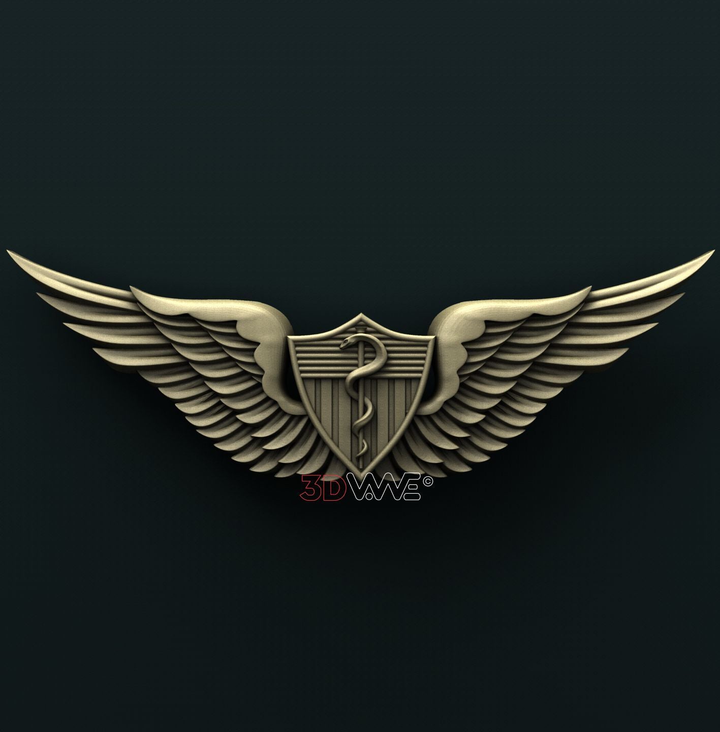 US ARMY FLIGHT SURGEON BADGE 3D STL 3DWave