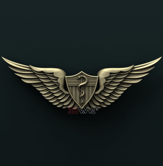 US ARMY FLIGHT SURGEON BADGE 3D STL 3DWave