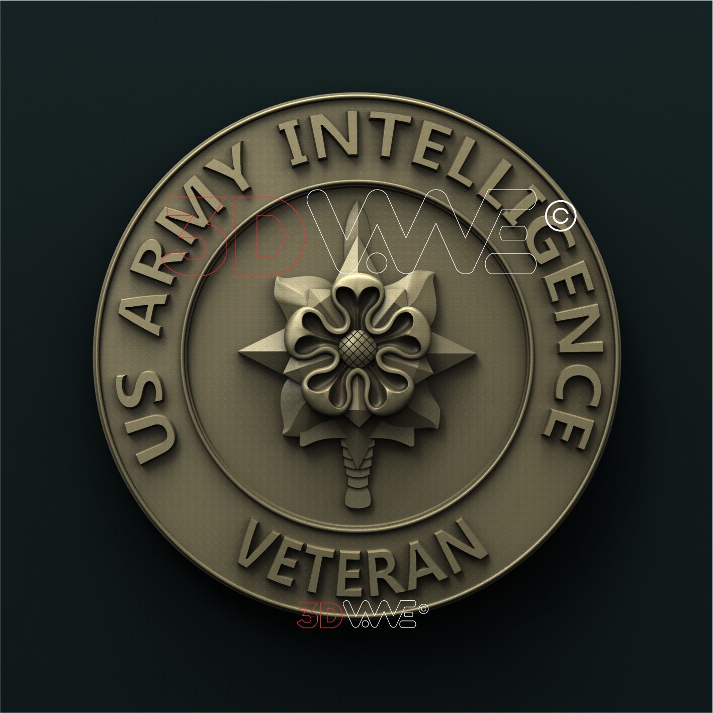 US ARMY INTELLIGENCE VETERAN 3D STL 3DWave