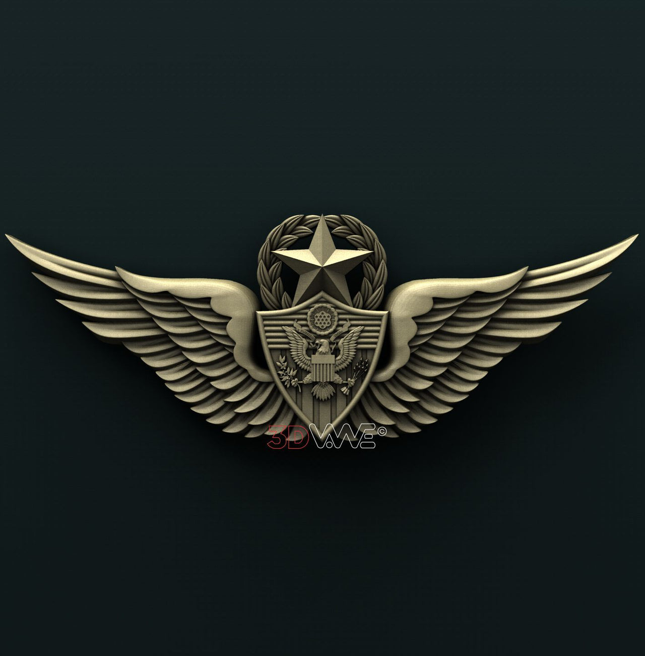 US ARMY MASTER AIRCREW BADGE 3D STL 3DWave