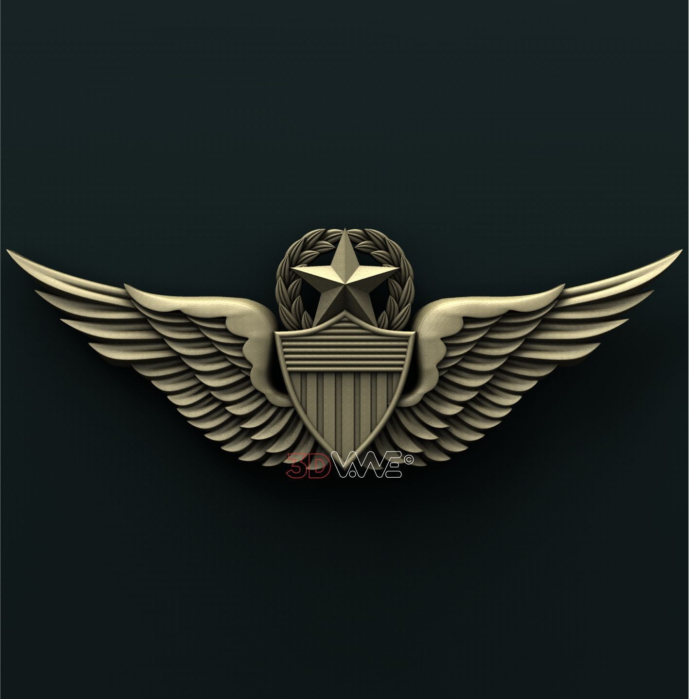 US ARMY MASTER AVIATOR BADGE 3D STL 3DWave