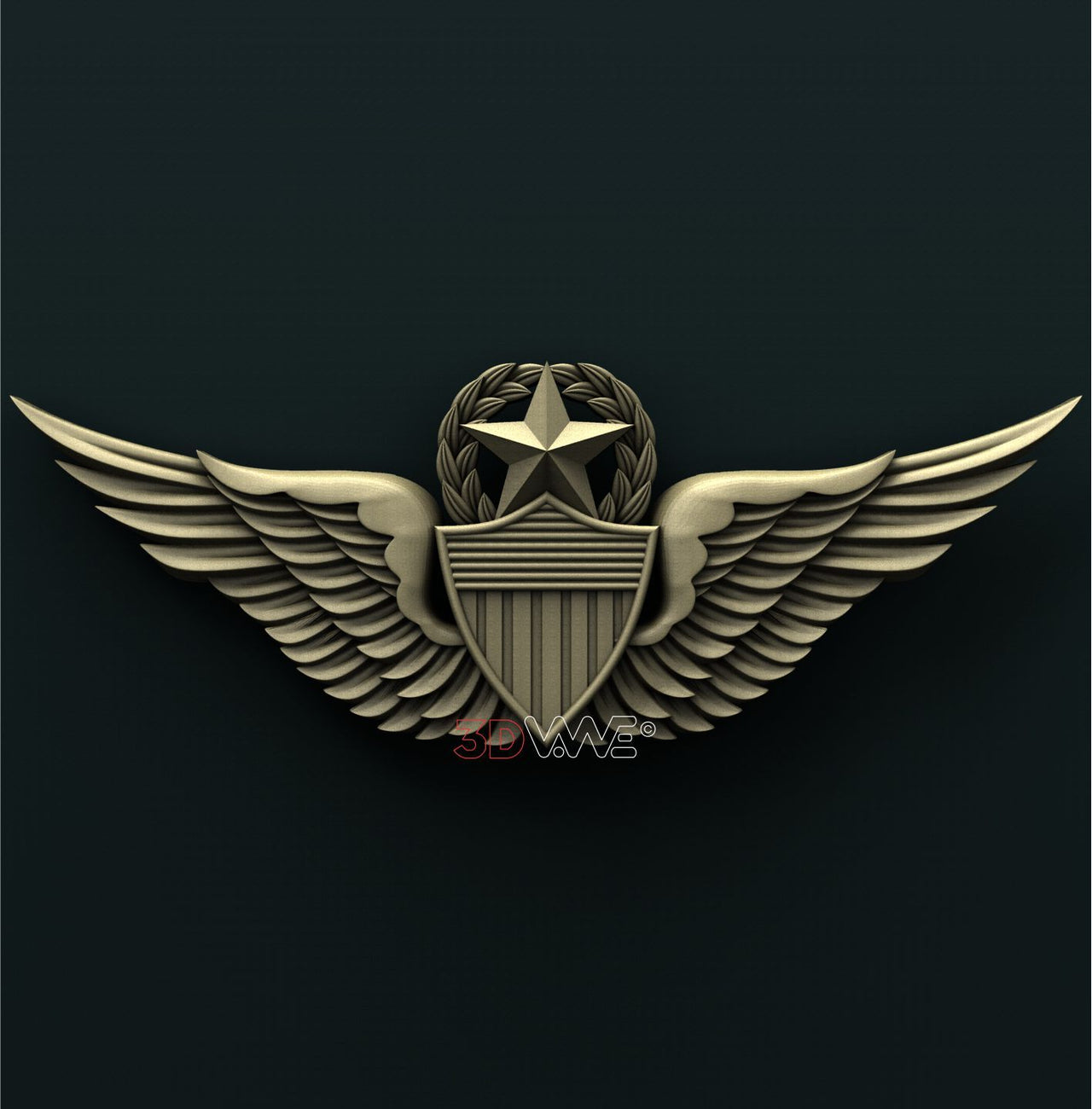 US ARMY MASTER AVIATOR BADGE 3D STL 3DWave