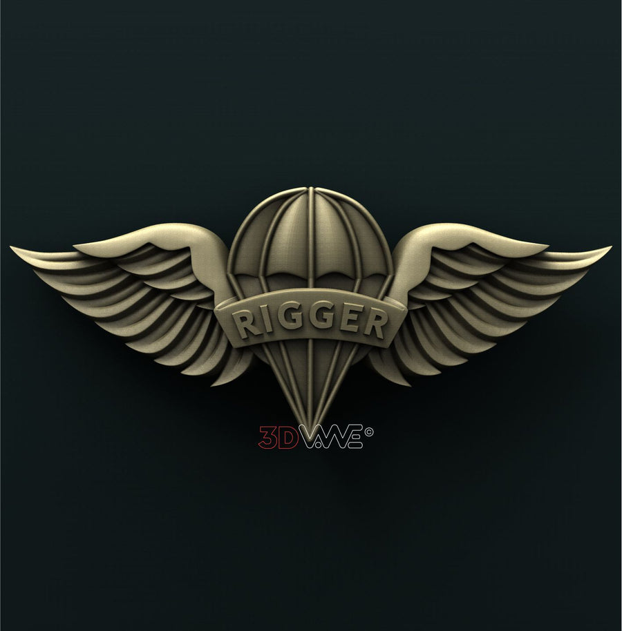 US ARMY PARARIGGER BADGE 3D STL 3DWave