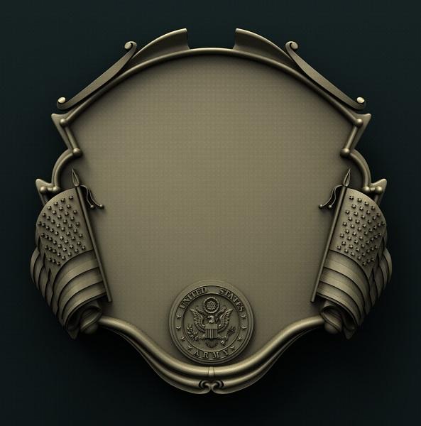 US ARMY PLAQUE 3D STL 3DWave