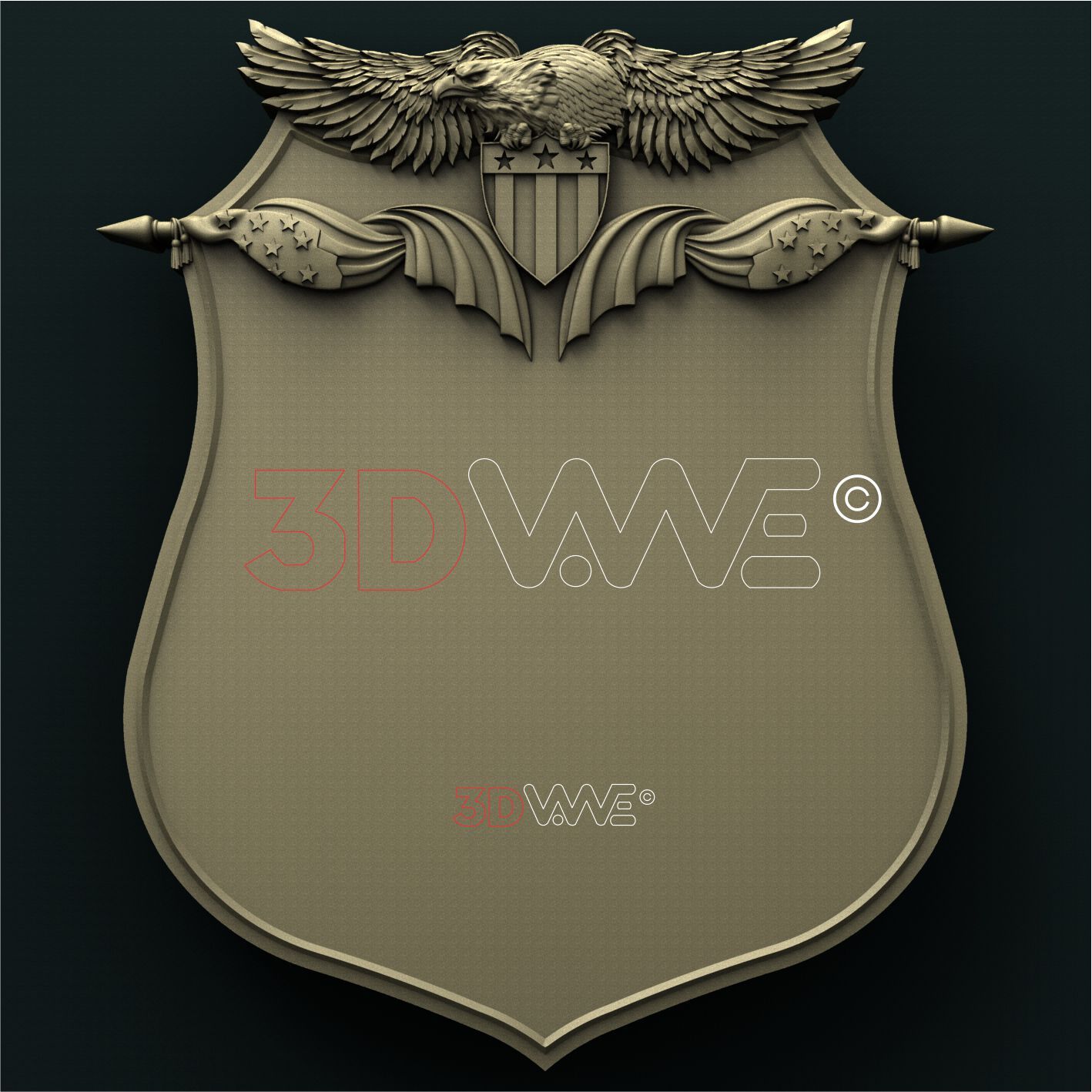 US ARMY PLAQUE 3D STL 3DWave