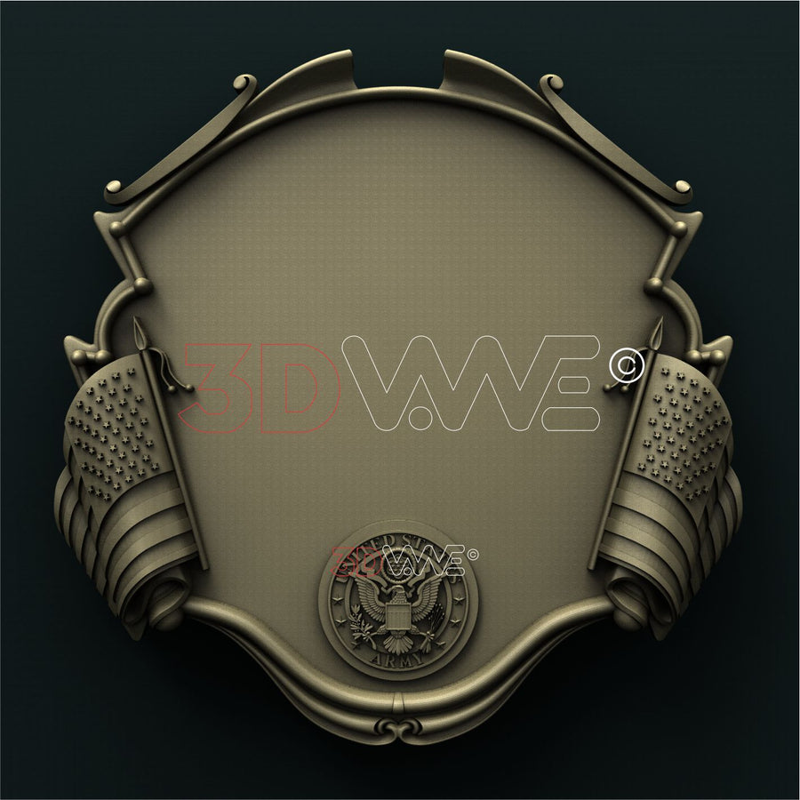US ARMY PLAQUE 3D STL 3DWave