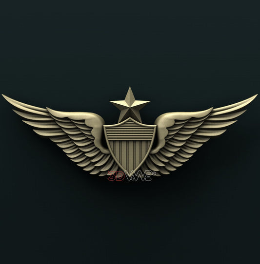 US ARMY SENIOR AVIATOR BADGE 3D STL 3DWave