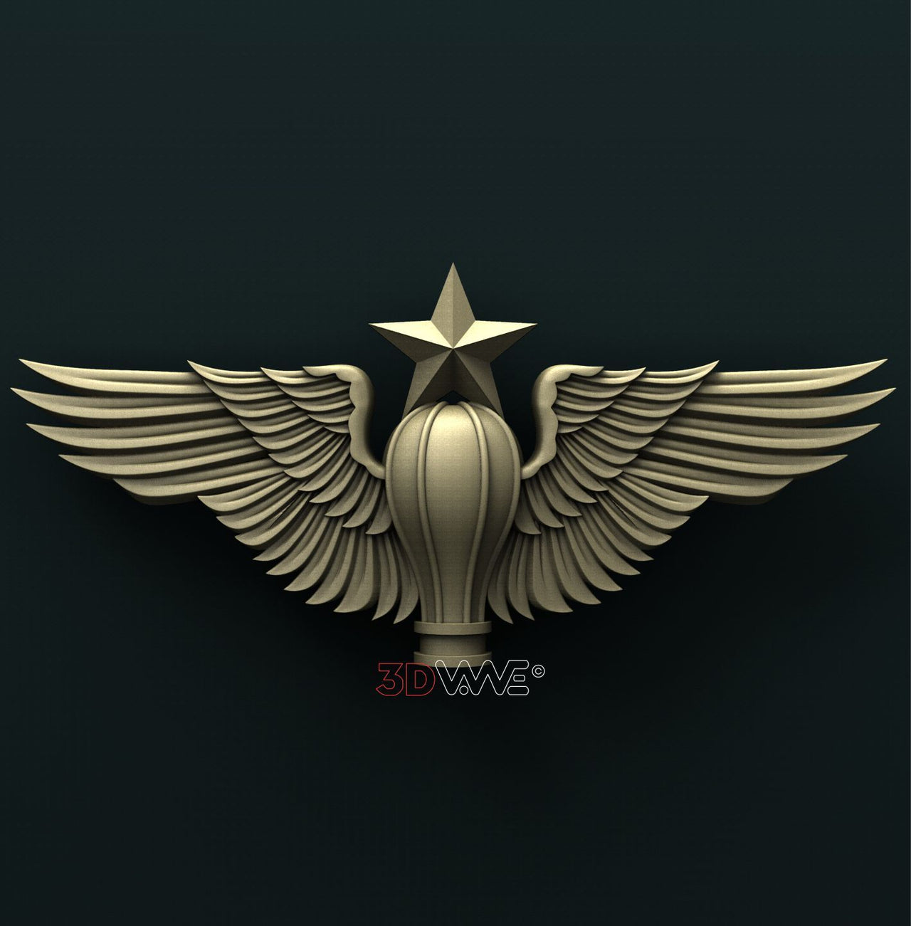 US ARMY SENIOR BALOON PILOT WINGS 3D STL 3DWave