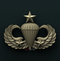 Thumbnail for US ARMY SENIOR COMBAT PARACHUTE 2nd AWARD BADGE 3D STL 3DWave