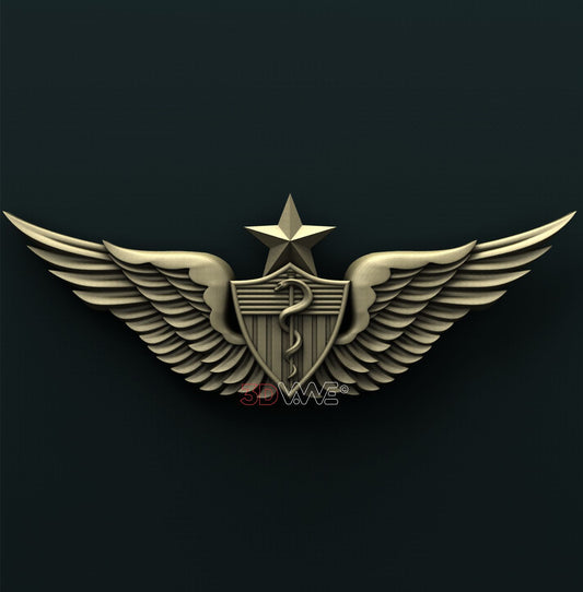 US ARMY SENIOR FLIGHT SURGEON BADGE 3D STL 3DWave