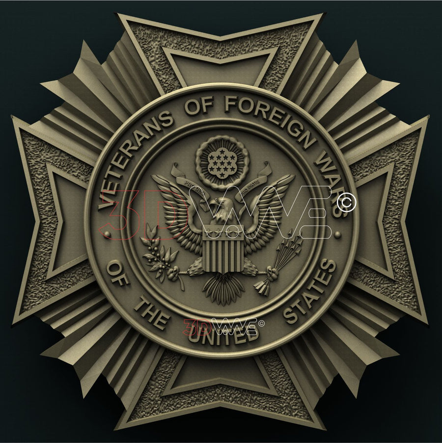 US ARMY VETERANS OF FOREIGN WARS 3D STL 3DWave