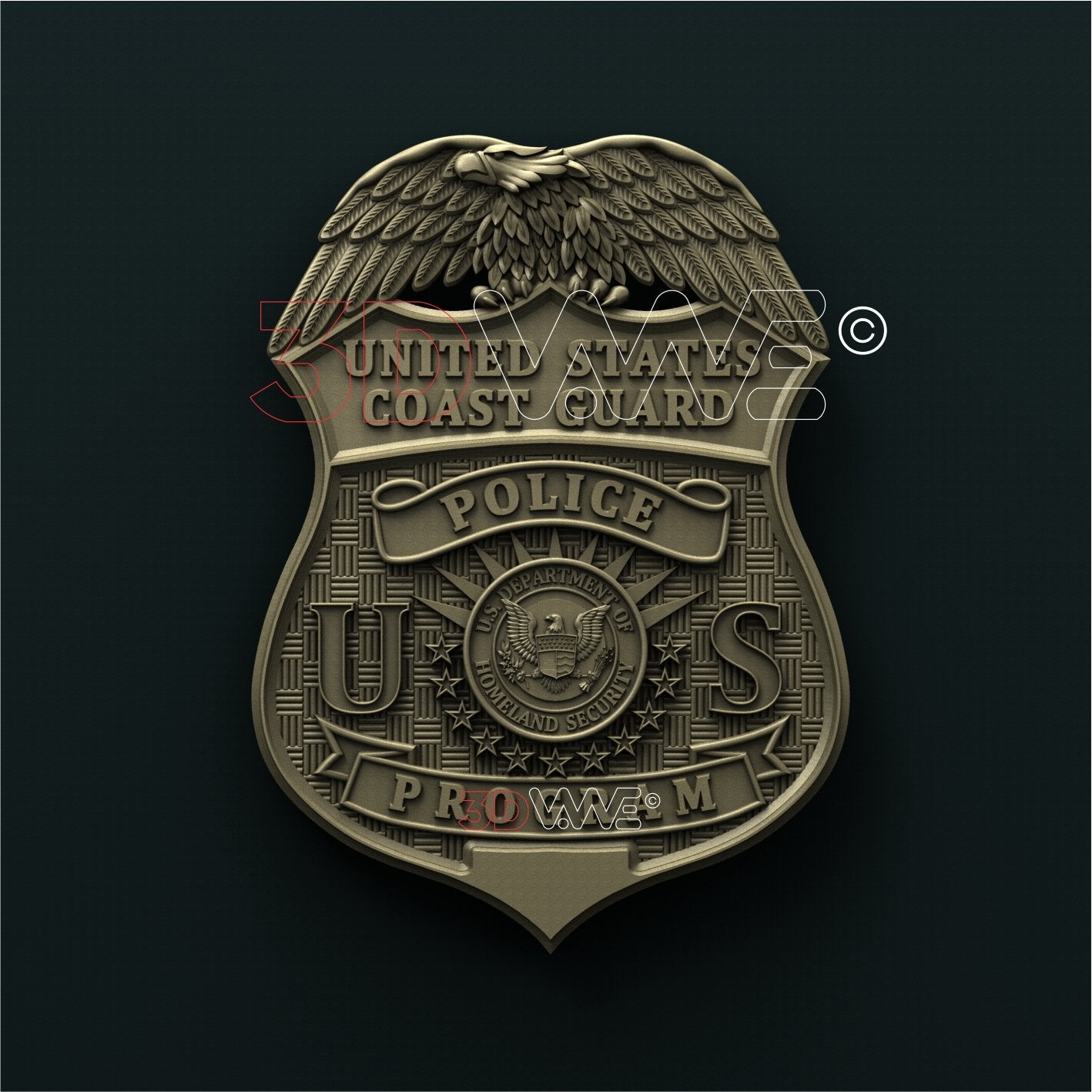 US COAST GUARD BADGE 3D STL 3DWave