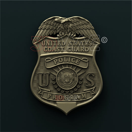 US COAST GUARD BADGE 3D STL 3DWave