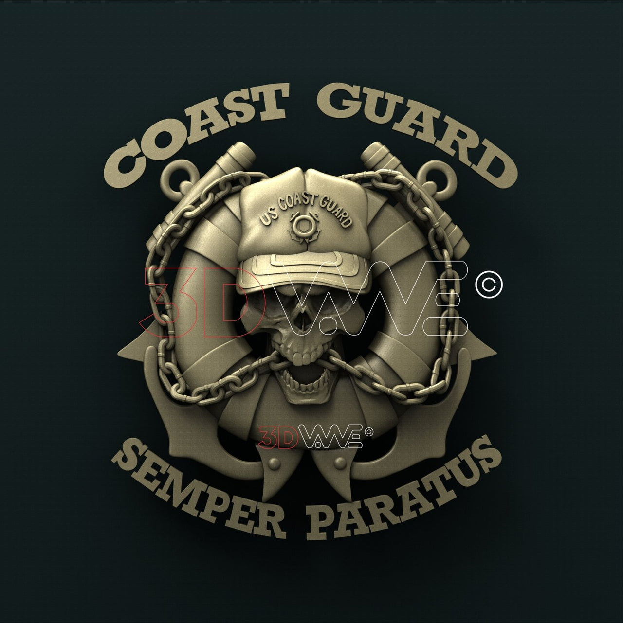 US COAST GUARD SKULL 3D STL 3DWave